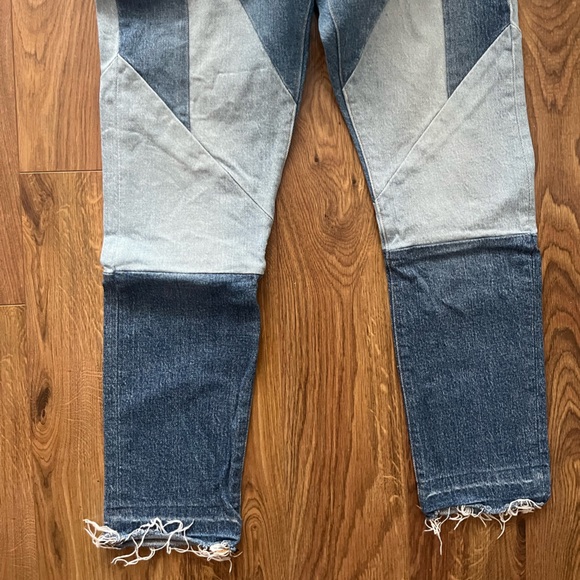 Levi’s 501 cropped waist low rise patchwork skinny jeans - Picture 3 of 7